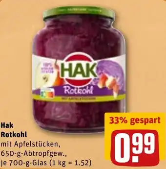 REWE DE Hak Rotkohl 650g tilbud