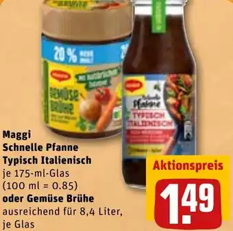 REWE DE Maggi Schnelle Pfanne Typisch Italienisch Oder Gemüse Brühe tilbud