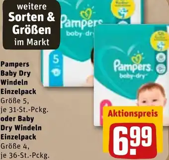 REWE DE Pampers Baby Dry Windeln Einzelpack Oder Baby Dry Windeln Einzelpack tilbud