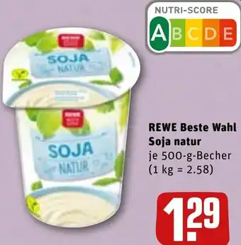 REWE REWE Beste Wahl Soja Natur 500g tilbud