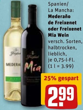 REWE DE Mederaño De Freixenet Oder Freixenet Mia Wein tilbud