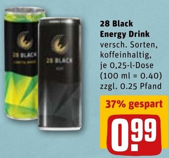 REWE DE 28 Black Energy Drink tilbud
