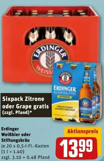 REWE DE Erdinger Weißbier Oder Stiftungsbräu tilbud