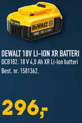 Johannes Fog Dewalt 18V Li-Ion XR Batteri tilbud