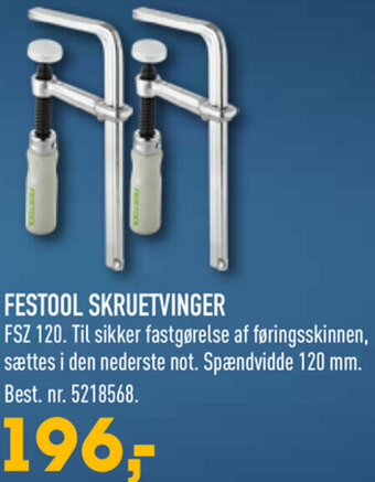Johannes Fog Festool Skruetvinger tilbud