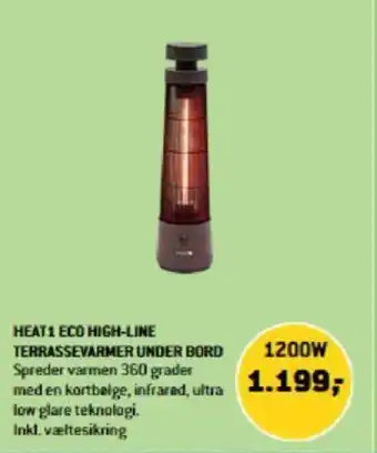 XL-BYG HEAT1 ECO HIGH-LINE TERRASSEVARMER UNDER BORD tilbud