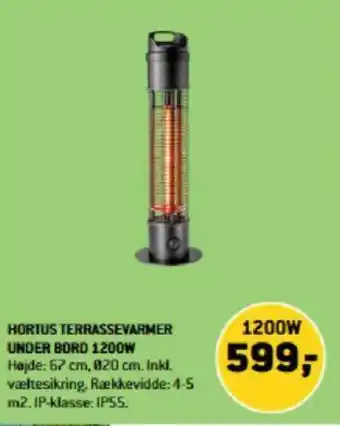 XL-BYG HORTUS TERRASSEVARMER UNDER BORD 1200W tilbud