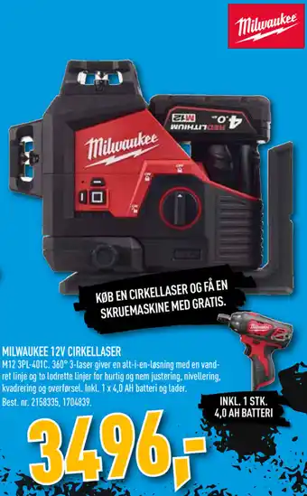 Johannes Fog Milwaukee 12V Cirkellaser tilbud