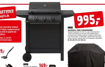 jem & fix GASGRILL MED 3 BRÆNDERE tilbud