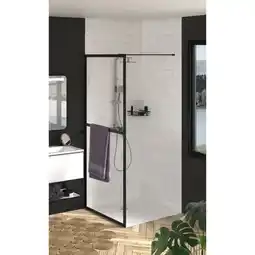 Allibert bruseafskærmning Milton Walk In sort 80x200 cm
