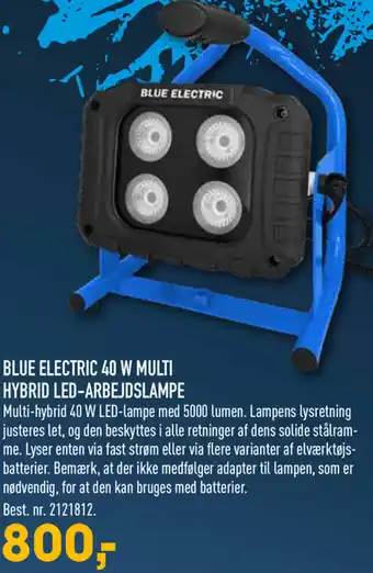Johannes Fog Blue Electric 40 W Multi Hybrid LED-Arbejdslampe tilbud