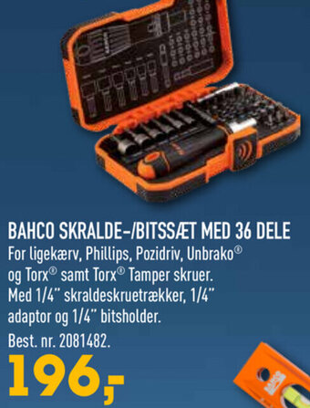 Bahco Skralde-/Bitssæt Med 36 Dele