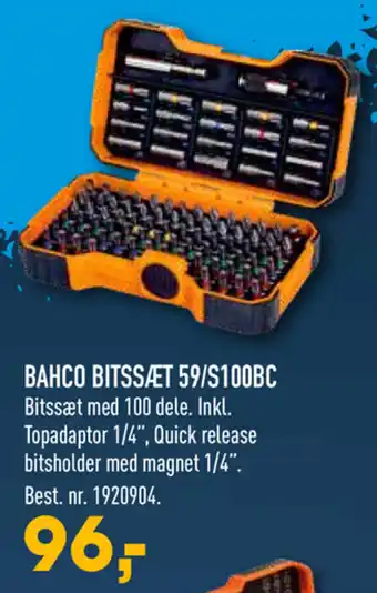 Johannes Fog Bahco Bitssæt 59/S100BC tilbud