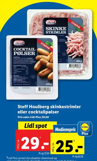 Lidl Steff Houlberg skinkestrimler eller cocktailpølser tilbud