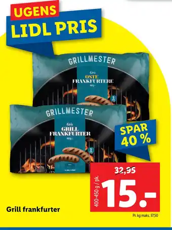 Lidl Grill frankfurter tilbud