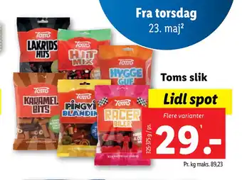 Lidl Toms slik tilbud