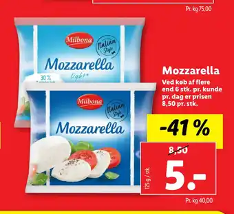 Lidl Mozzarella tilbud