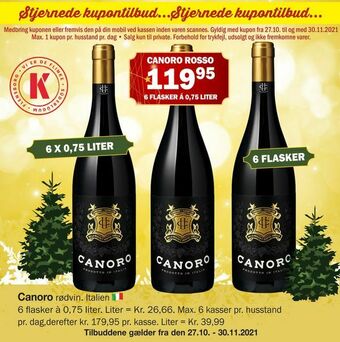 Købmandsgården Canoro rosso tilbud