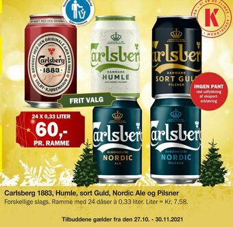Købmandsgården Carlsberg 1883,00 Humle, sort Guld, Nordic Ale og Pilsner tilbud