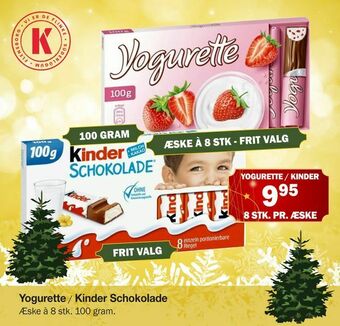 Købmandsgården Yogurette / Kinder Schokolade tilbud