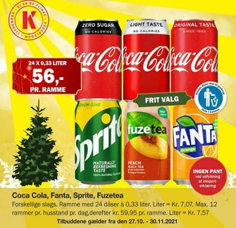 Købmandsgården Coca Cola, Fanta, Sprite, Fuzetea tilbud
