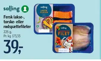 Føtex Fersk lakse-, torske- eller rødspættefileter tilbud