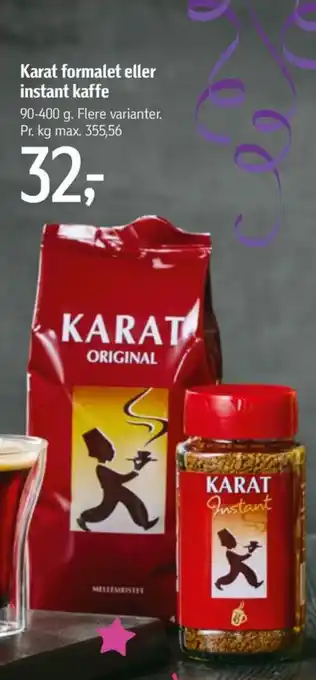 Føtex Karat formalet eller instant kaffe tilbud