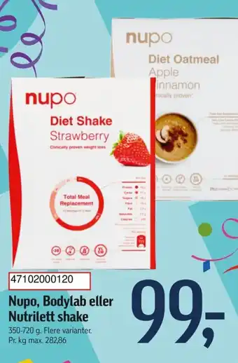 Føtex Nupo, Bodylab eller Nutrilett shake tilbud