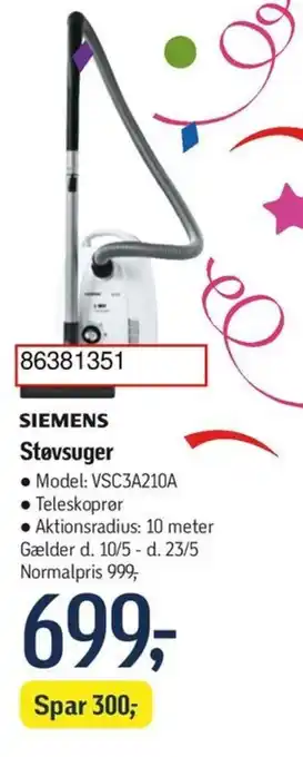 Føtex SIEMENS Støvsuger tilbud