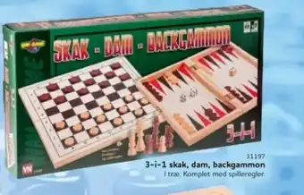 Buddy Leg 3-i-1 skak, dam, backgammon tilbud