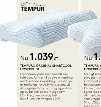 SENG TEMPUR ORIGINAL SMARTCOOL HOVEDPUDE tilbud