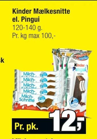 Calle Kinder Mælkesnitte el. Pingui tilbud