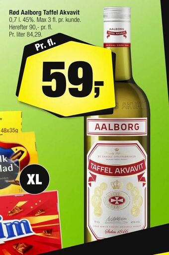 Calle Rød Aalborg Taffel Akvavit tilbud