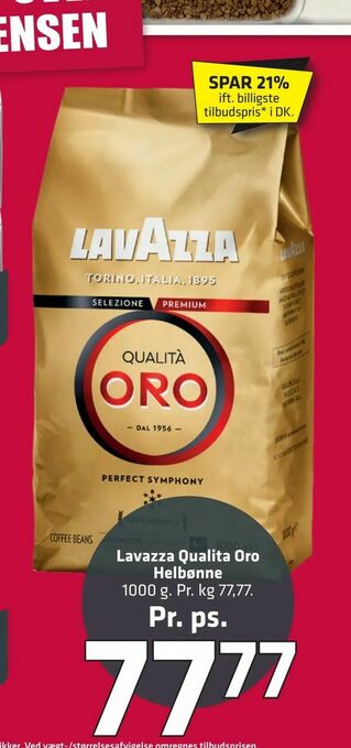 Fleggaard Lavazza Qualita Oro Helbønne tilbud