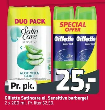 Fleggaard Gillette Satincare el. Sensitive barbergel tilbud