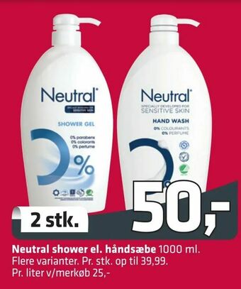 Fleggaard Neutral shower el. håndsæbe tilbud