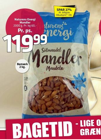 Fleggaard Naturens Energi Mandler tilbud