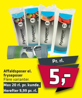 Fleggaard Affaldsposer el. fryseposer tilbud