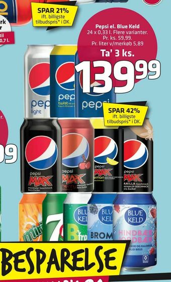 Fleggaard Pepsi el. Blue Keld tilbud