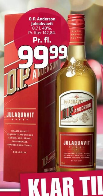 Fleggaard O.P. Anderson Juleakvavit tilbud