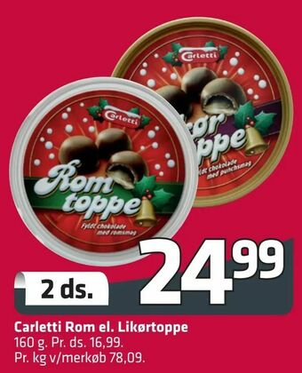 Fleggaard Carletti Rom el. Likørtoppe tilbud
