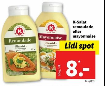 Let-Køb K-Salat remoulade eller mayonnaise tilbud
