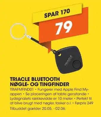 Expert TRIACLE BLUETOOTH NØGLE- OG TINGFINDER tilbud