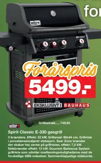 Bauhaus Spirit Classic E-330 gasgrill tilbud