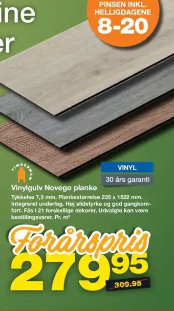 Bauhaus Vinylgulv Novego planke tilbud