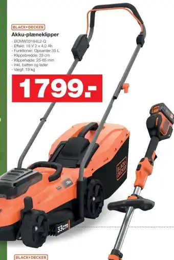 Bauhaus BLACK+DECKER Akku-plæneklipper tilbud