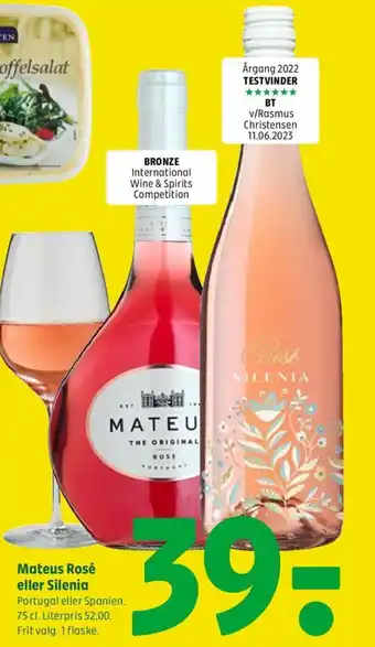 Coop 365 Mateus Rosé eller Silenia tilbud