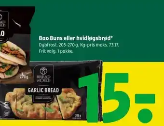 Coop 365 Bao Buns eller hvidløgsbrød* tilbud