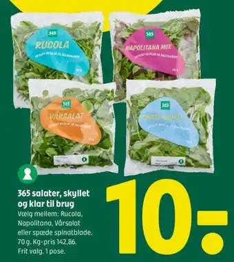 Coop 365 365 salater, skyllet og klar til brug tilbud