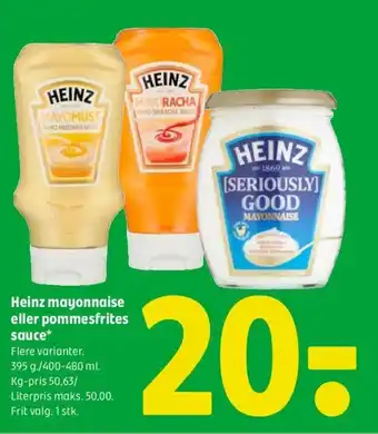 Coop 365 Heinz mayonnaise eller pommesfrites sauce* tilbud
